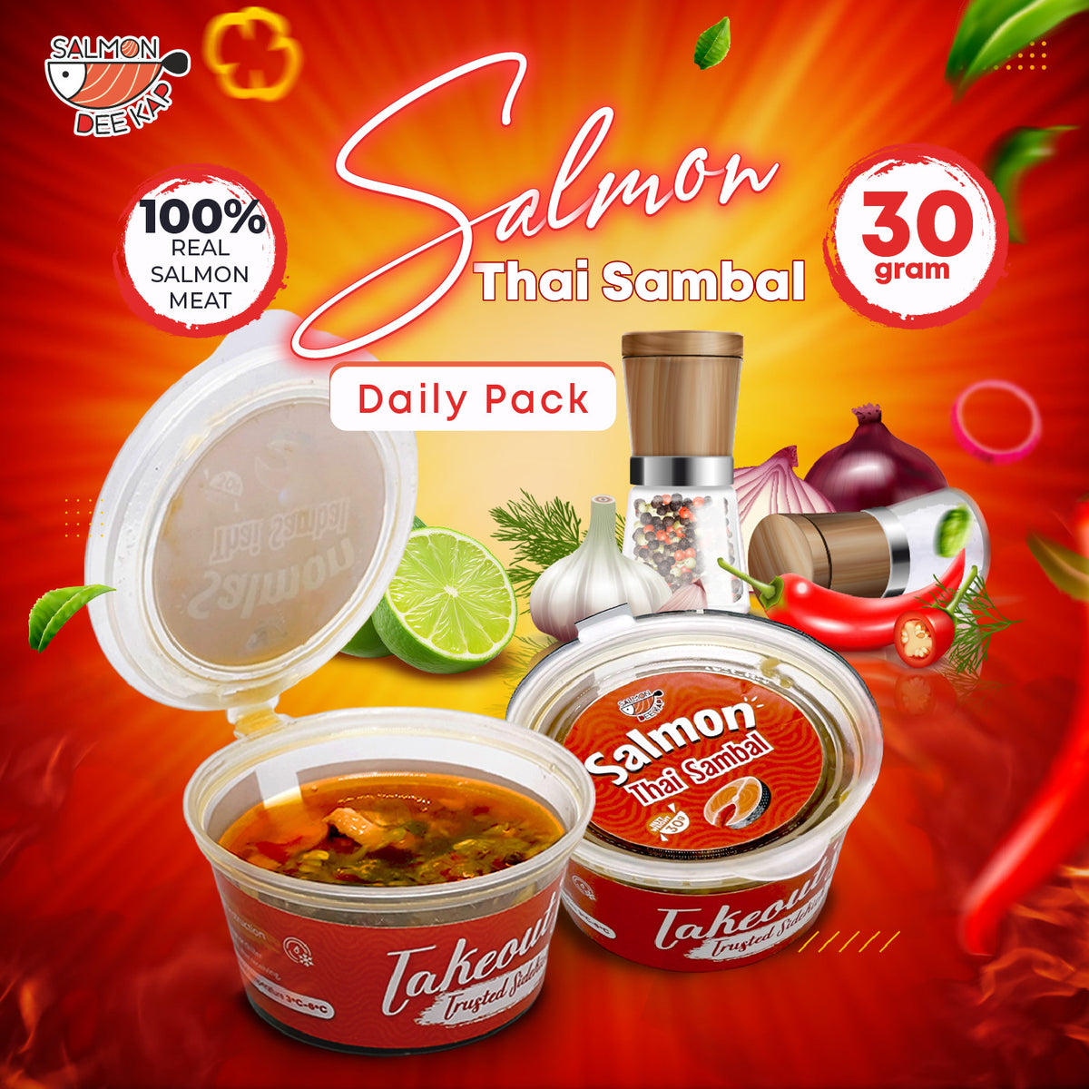 Salmon Thai Sambal 30Gx6 (Sauce Cup)